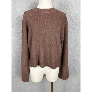 Hippie Rose Juniors' Women's Cozy Crewneck Sweater Size Large Brown New With Tag